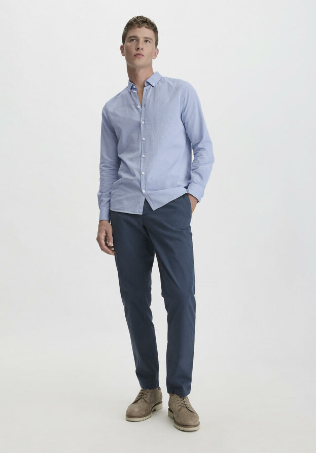 hessnatur Herren Chino LENN Regular aus Bio-Baumwolle - blau - Größe 34/34