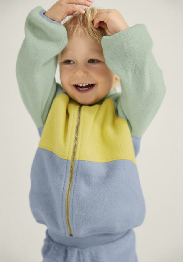 hessnatur Baby Softfleece Jacke Regular aus Bio-Baumwolle - blau - Größe 62/68