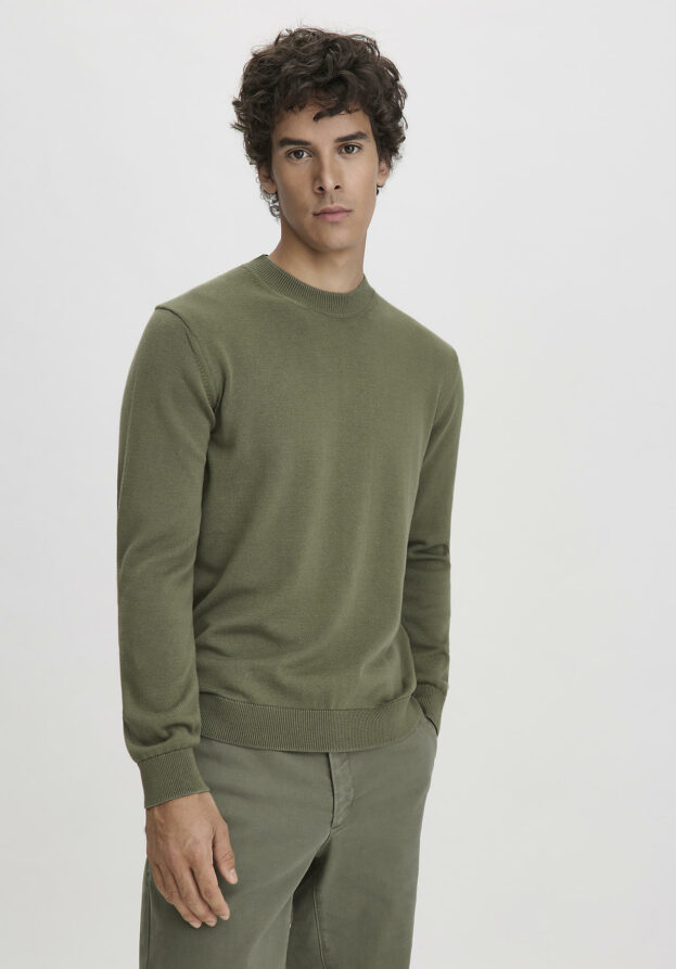 hessnatur Herren Strick Pullover Regular aus Bio-Baumwolle - grün - Größe 56