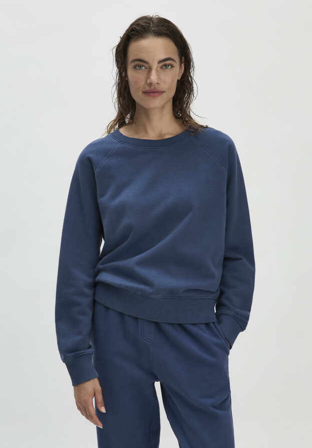 hessnatur Damen Sweatshirt Oversize aus Bio-Baumwolle - blau - Größe L