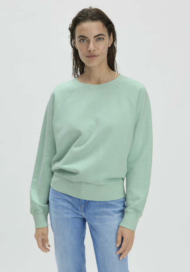 hessnatur Damen Sweatshirt Oversize aus Bio-Baumwolle - grün - Größe XS