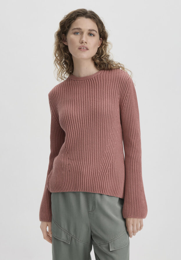 hessnatur Damen Strick Pullover Regular aus Bio-Baumwolle - braun - Größe S